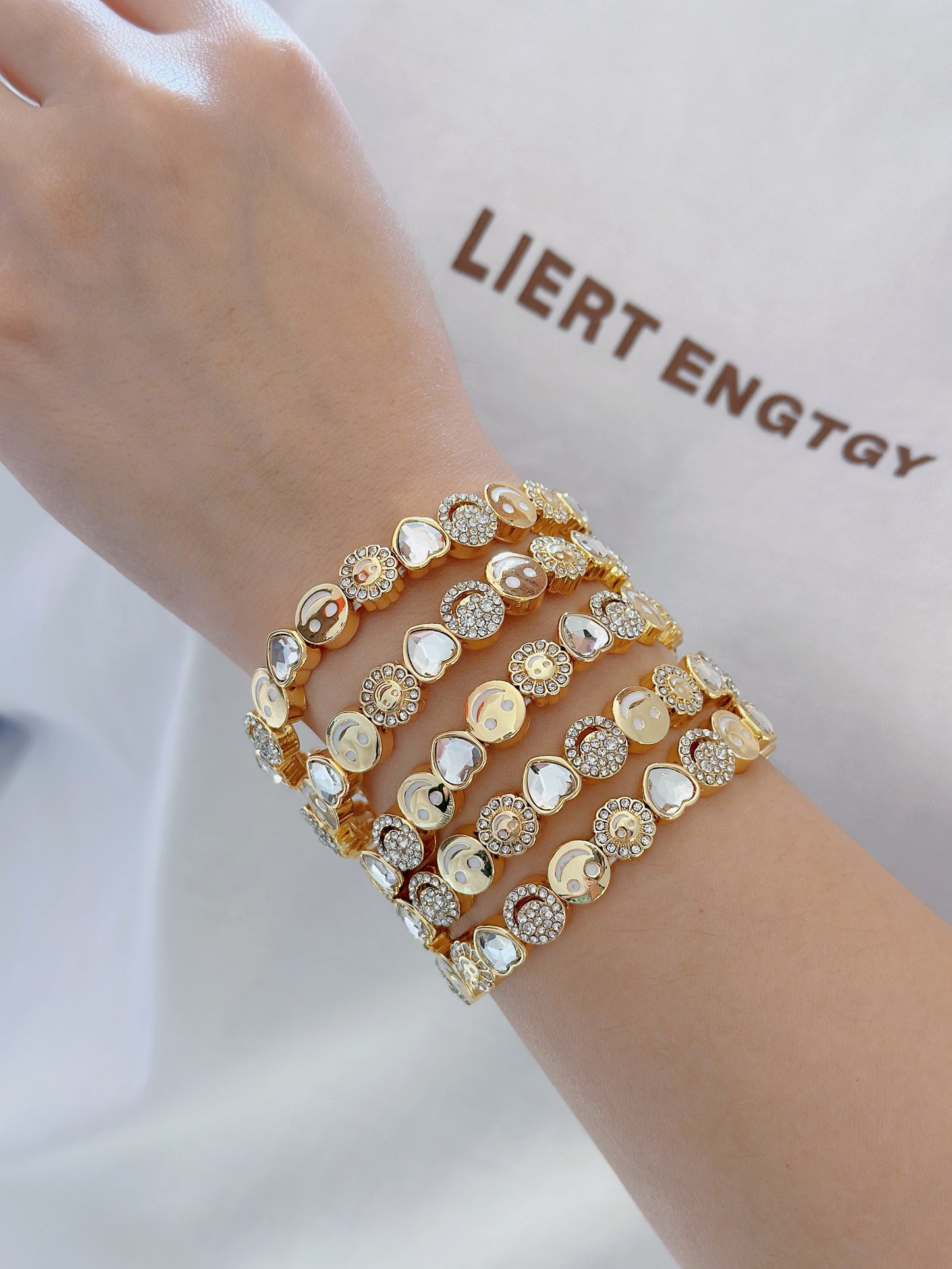 Bracelet smiley strass