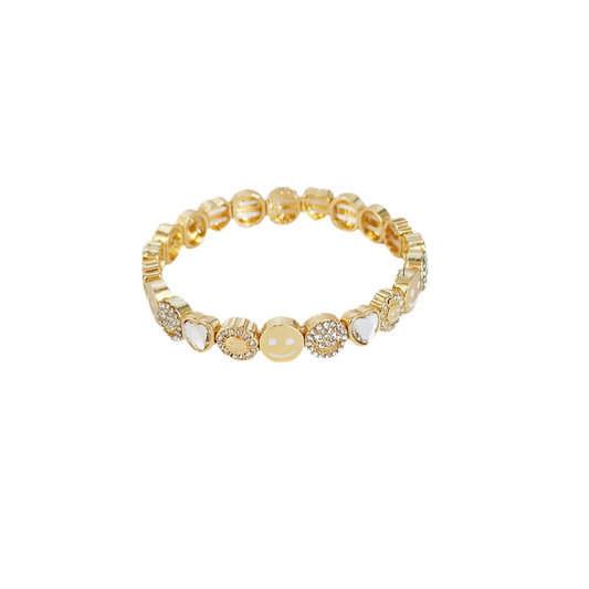 Bracelet smiley strass