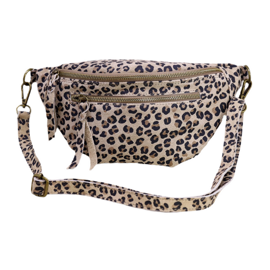 Sac banane léopard clair L