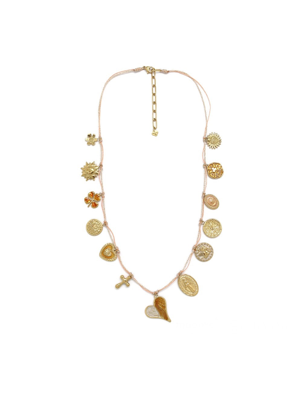 Collier - Coeurs beiges