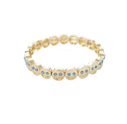 Bracelet smiley bleu