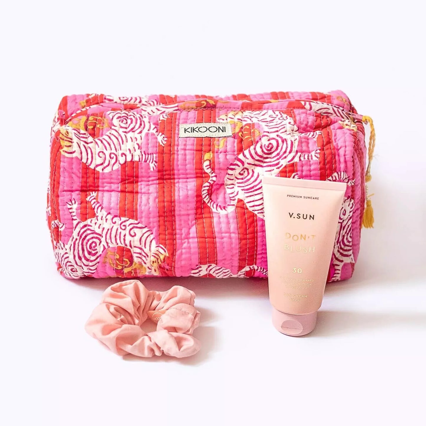 Pochette xxl - Tigre blanc rose