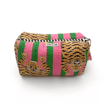 Pochette xxl - Tigre rose et verte