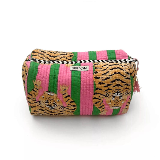 Pochette xxl - Tigre rose et verte