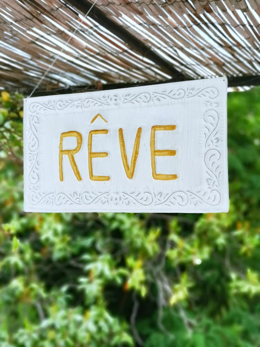 Plaque décorative blanche  - Rêve