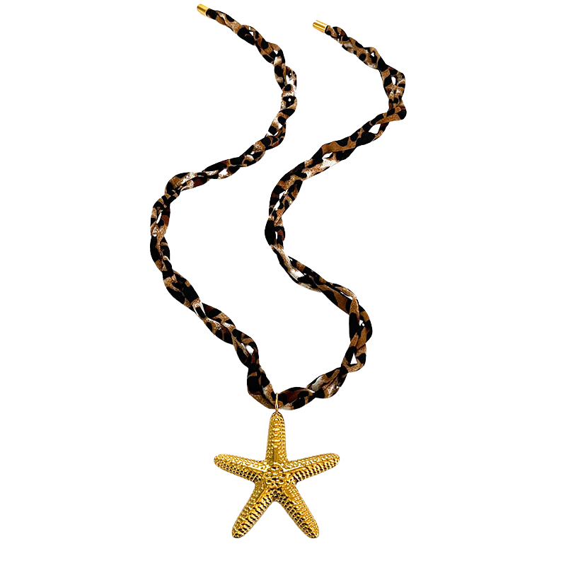 Collier léopard long - Étoile de mer