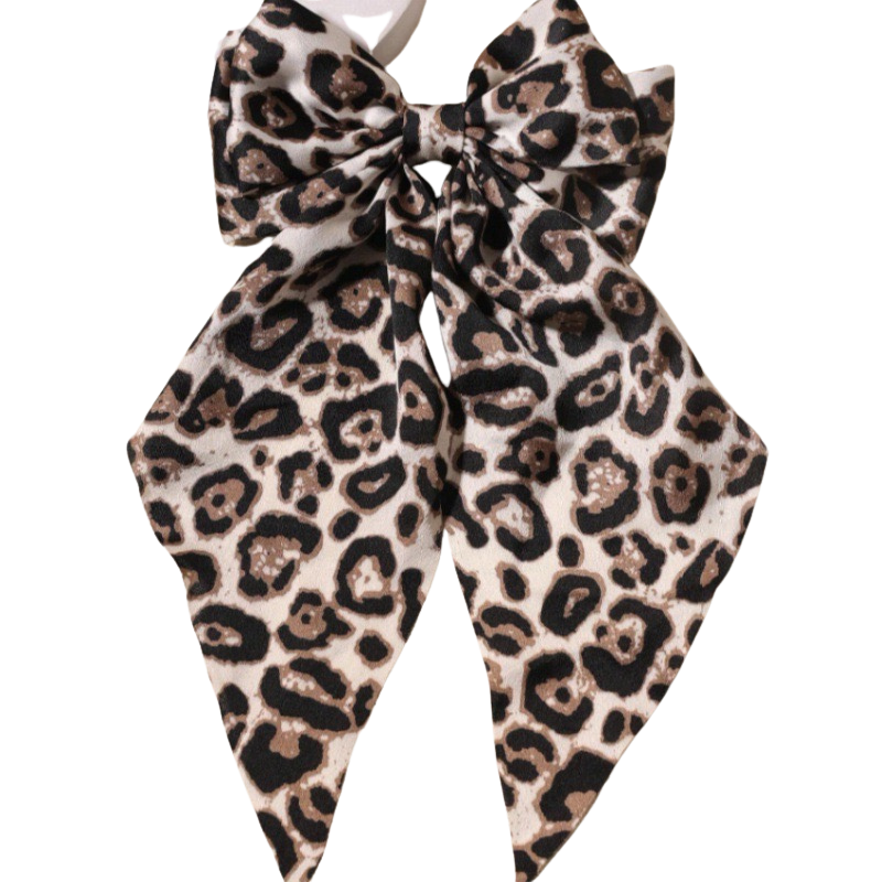 Barrette Noeud - Léopard N&B