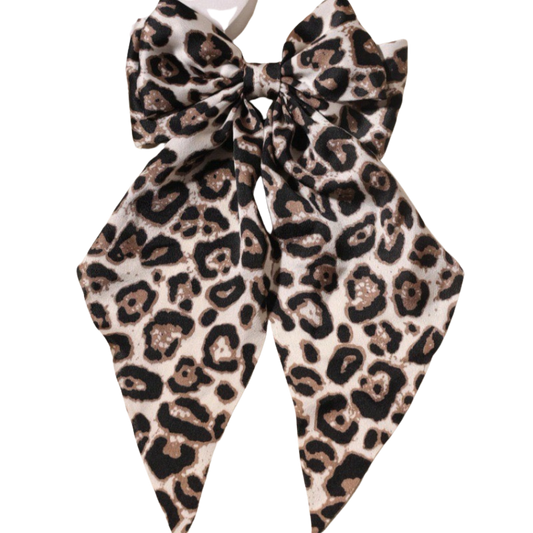 Barrette Noeud - Léopard N&B
