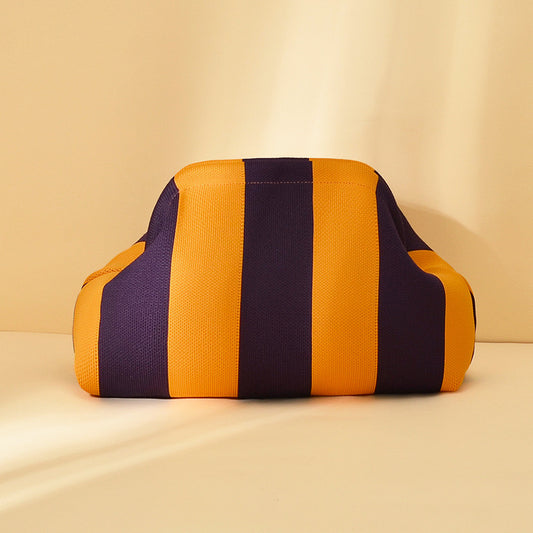 Pochette rayée - orange et violet foncé