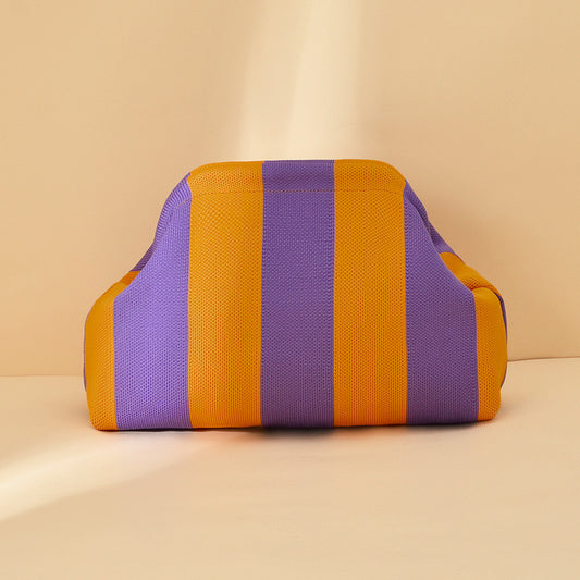 Pochette rayée - violette et orange